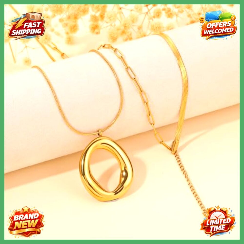 Gold Plated Layered Necklace Set Stackable Pendan… - image 7